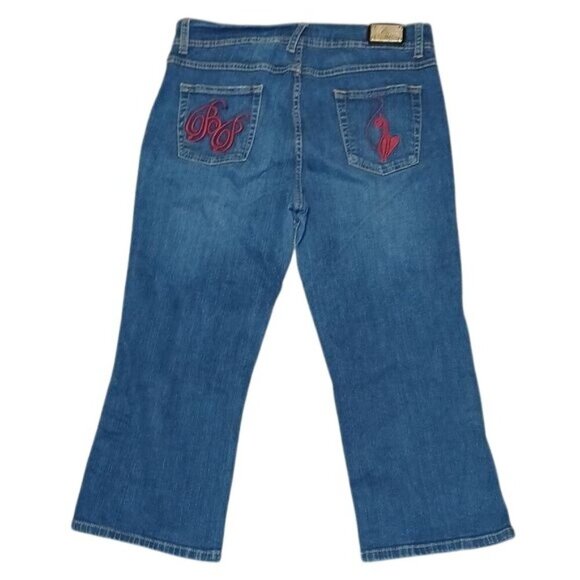 Baby Phat Embroidered Logo y2k Capri Jeans - Picture 1 of 5